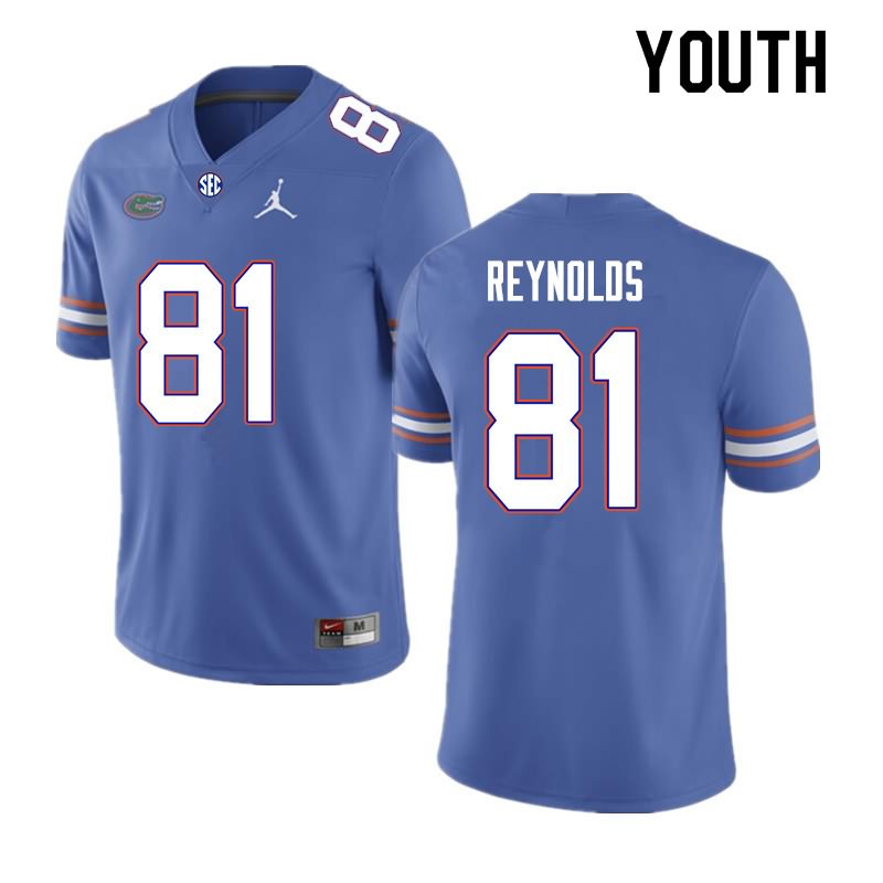 NCAA Florida Gators Daejon Reynolds Youth #81 Nike Royal Stitched Authentic College Football Jersey SWZ5164DW